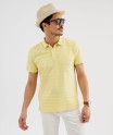 Polo manches courtes à rayures texturées homme